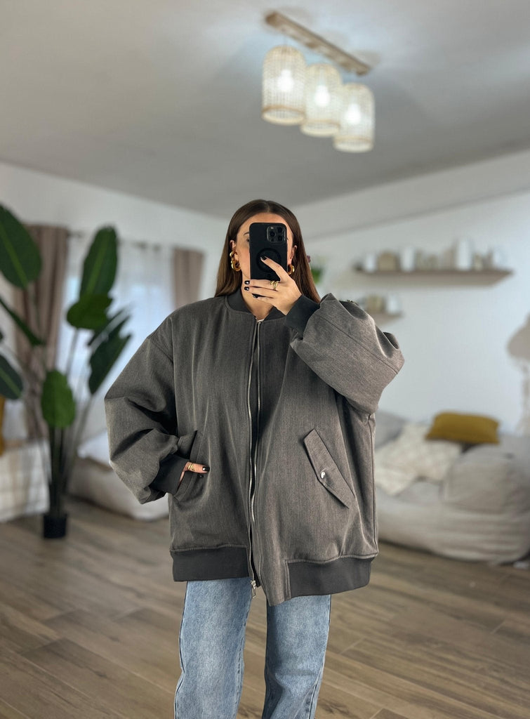 Bomber LUMINA 8868 (grigio) - Frida Shop