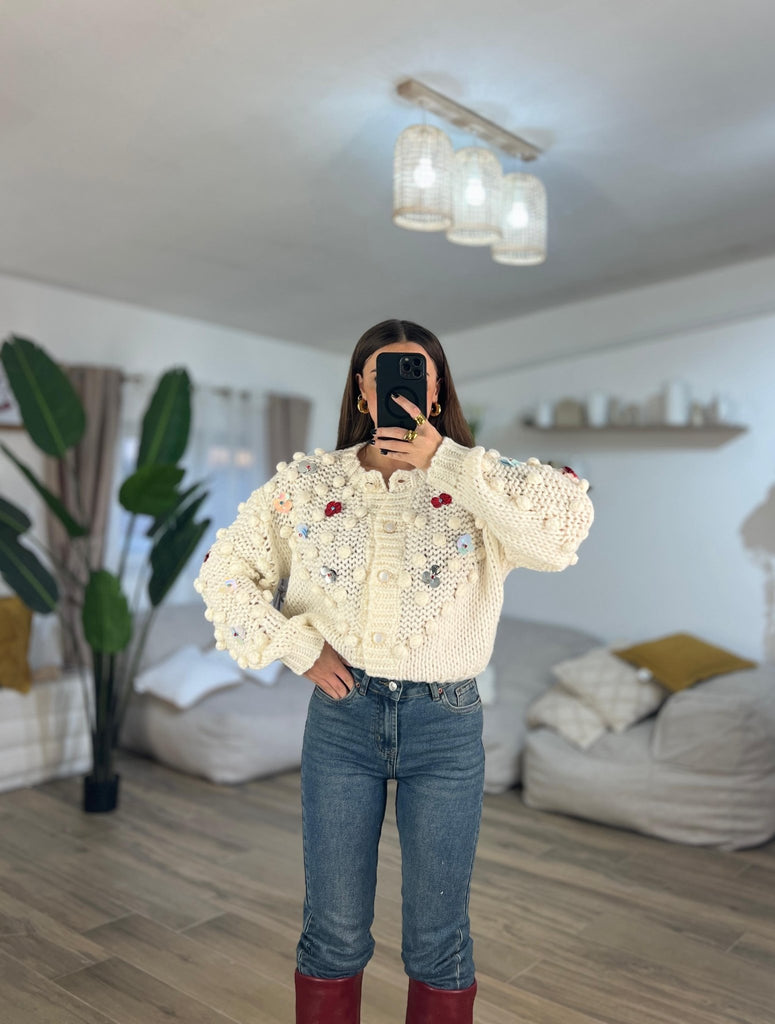 Cardigan MarìLuna 3087 (panna) - Frida Shop